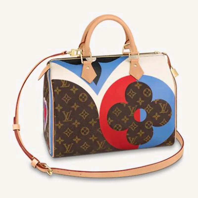 Louis Vuitton crossbody bags with a keychain holder for practicalityLouis Vuitton LV Women Game On Speedy Bandoulière 30 Monogram Flowers Canvas