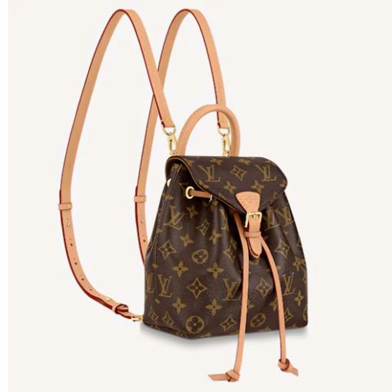 Louis Vuitton Twist bags with a snakeskin - effect panel for a bold lookLouis Vuitton LV Women Montsouris BB Backpack Monogram Canvas Cowhide Leather