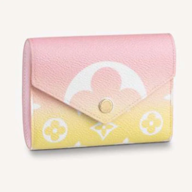 Louis Vuitton Alma bags featuring the signature top - handle designLouis Vuitton Unisex Victorine Wallet Pink Monogram Coated Canvas Cowhide Leather