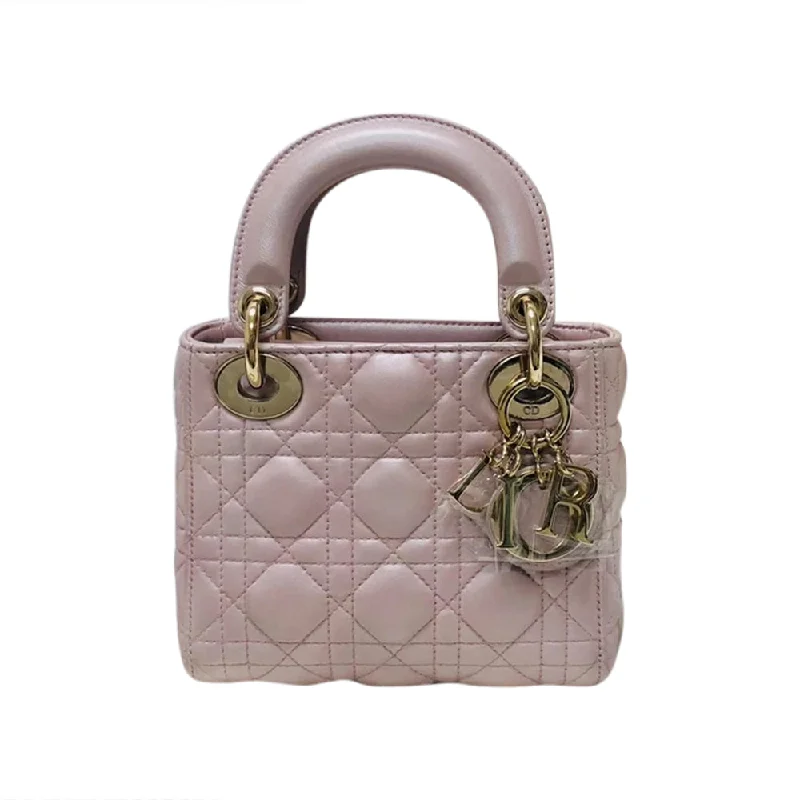 Mini Lady Dior Bag In Baby Pearly Pink with Light Gold Hardware