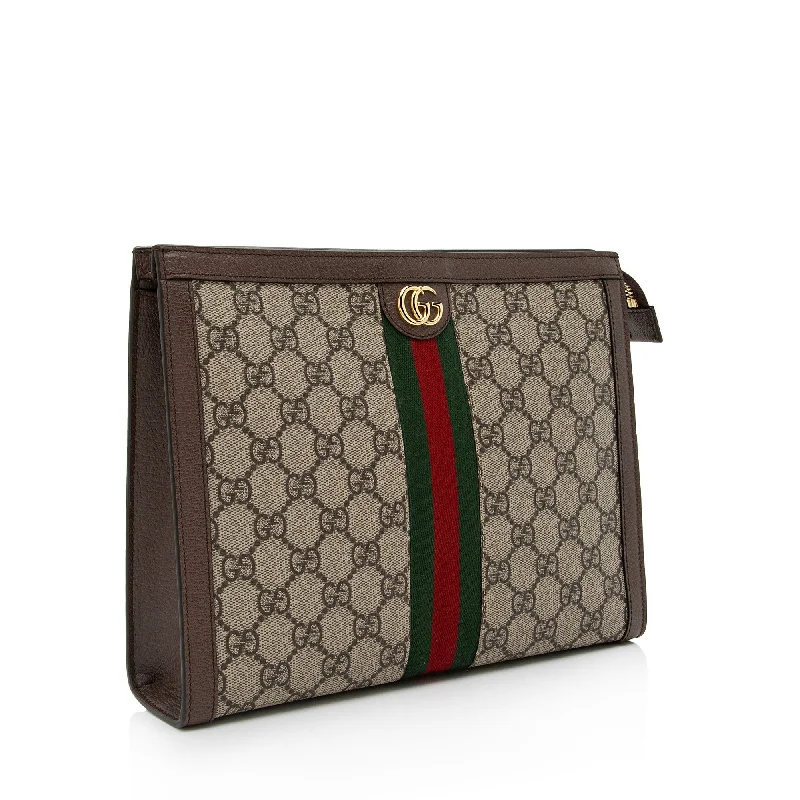 Women Gucci Sylvie bags with a leather - wrapped handleGucci GG Supreme Ophidia Pouch (SHF-KSvN5n)