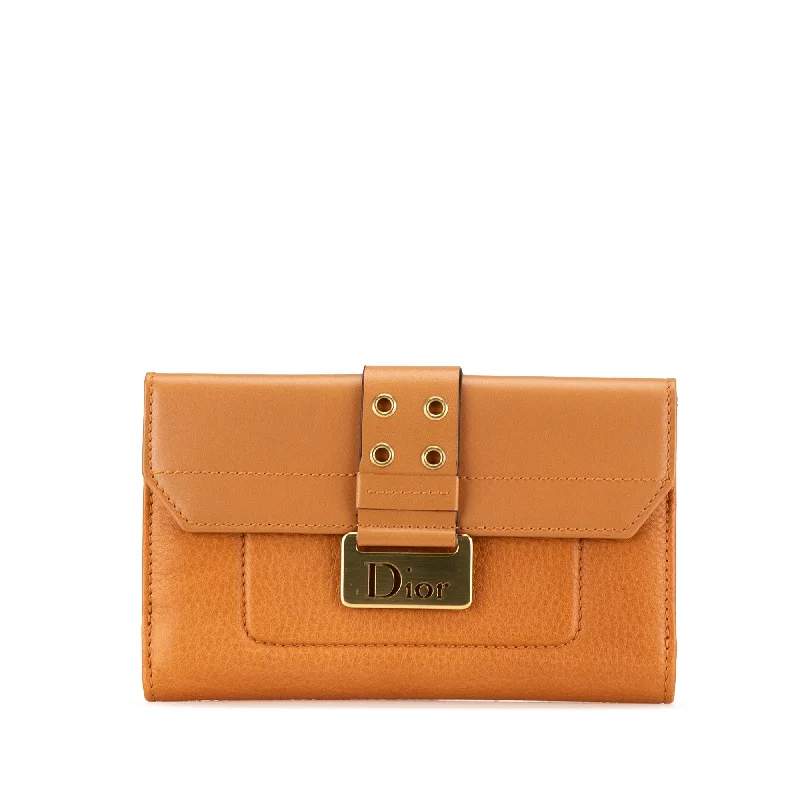 Brown Dior Leather Street Chic Wallet