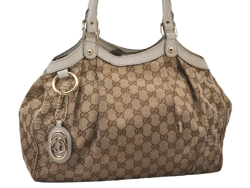 Ladies Gucci Dionysus bags with a star - shaped charmAuthentic GUCCI Sukey Shoulder Tote Bag GG Canvas Leather 211944 Brown 6940I