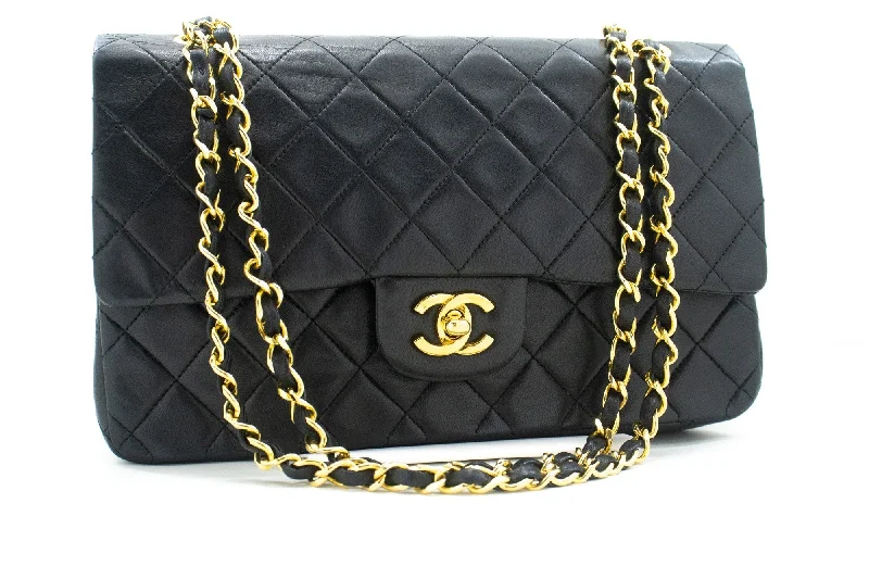 Chanel Chain Strap Handbag for Everyday UseCHANEL Classic Double Flap 10" Chain Shoulder Bag Black Lambskin