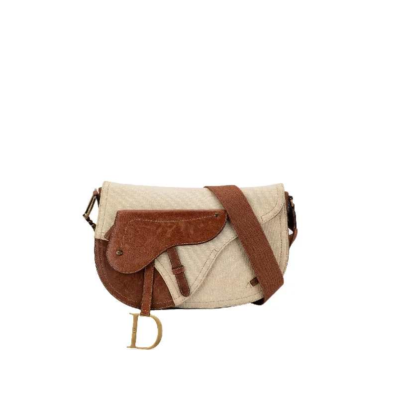 Dior Canvas Double Saddle Crossbody (SHG-kR4h4A)