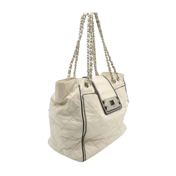 Chanel Chain Strap Handbag for Everyday UseCHANEL Cream Mademoiselle Lock East West Tote