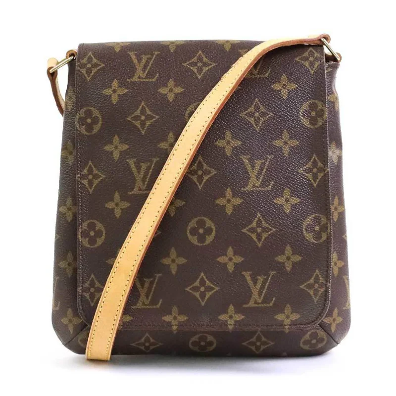 Ladies Louis Vuitton Capucines bags with gold - toned hardwareLOUIS VUITTON Diagonal Shoulder Bag Monogram Musette Salsa Long Canvas Brown Unisex M51387